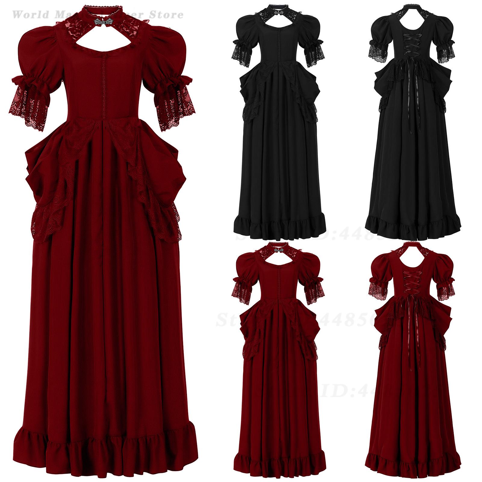 Evening Gown - ชุดราตรีสไตล์วินเทจสำหรับผู้หญิง, ชุดราตรีสไตล์เรอเนซองส์, ชุดคอสเพลย์สำหรับงานปาร์ตี้ฮาโลวีน การแสดงบนเวที และการเต้นรำ