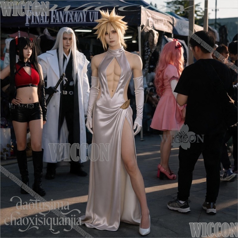 ชุดคอสเพลย์ FF7 ชุดแต่งงานผ่าส - Evening Gown บทวิจารณ์และราคา