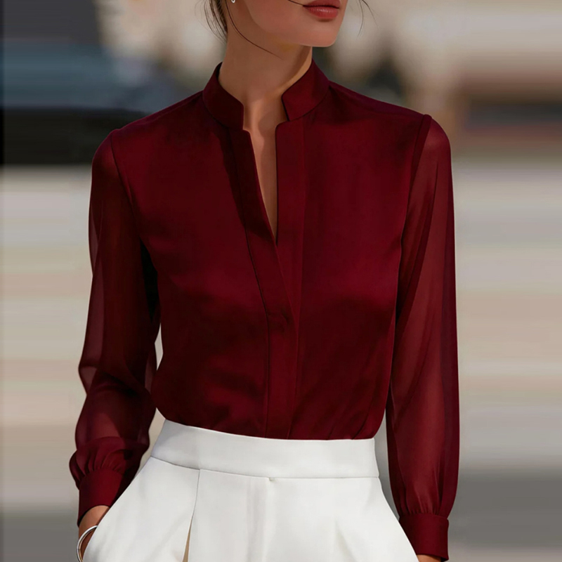 เสื้อเชิ้ตแฟชั่นตาข่ายซีทรูแบบ - Silk Blouse บทวิจารณ์และราคา