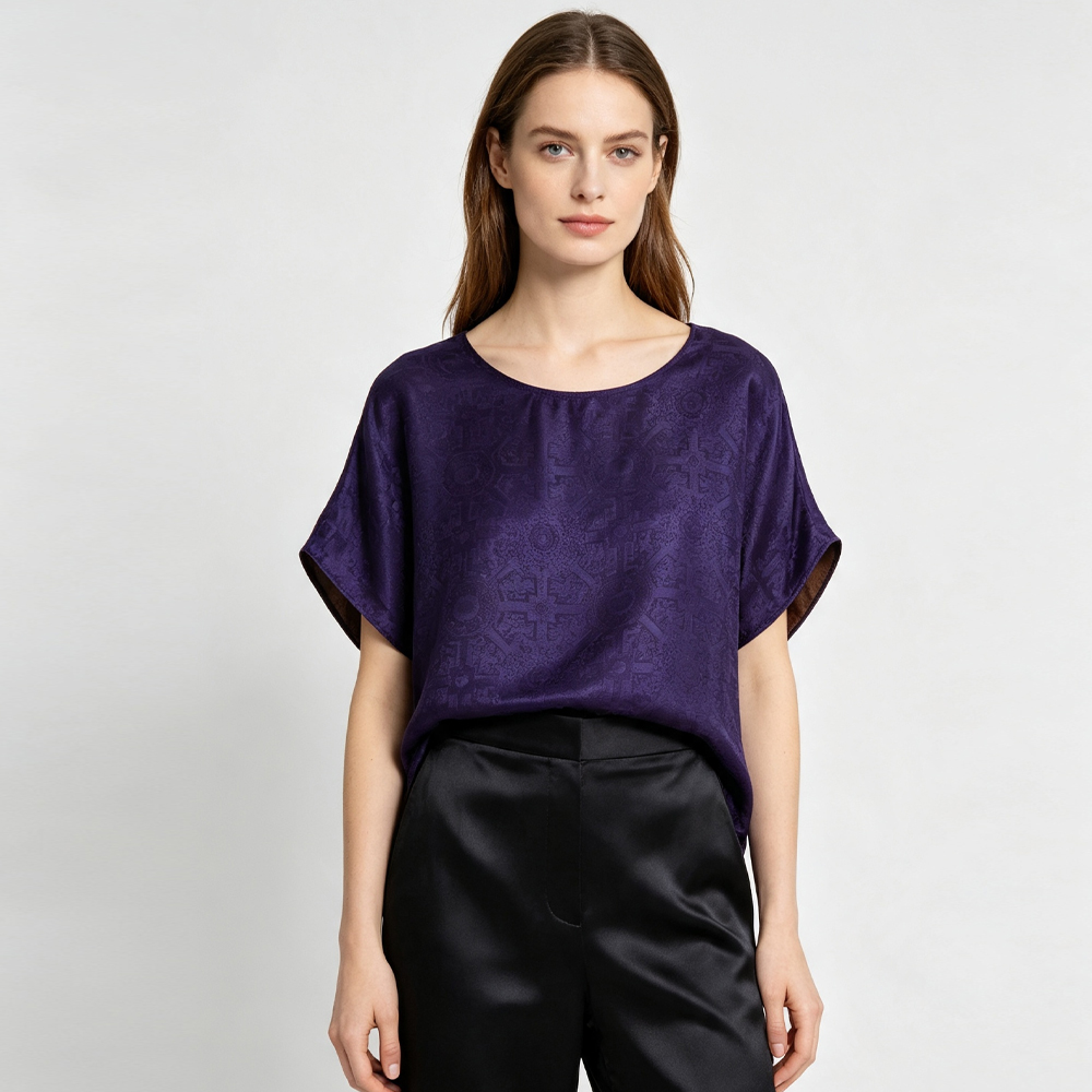 เสื้อยืดแขนสั้นคอกลมเรียบง่ายส - Silk Blouse บทวิจารณ์และราคา