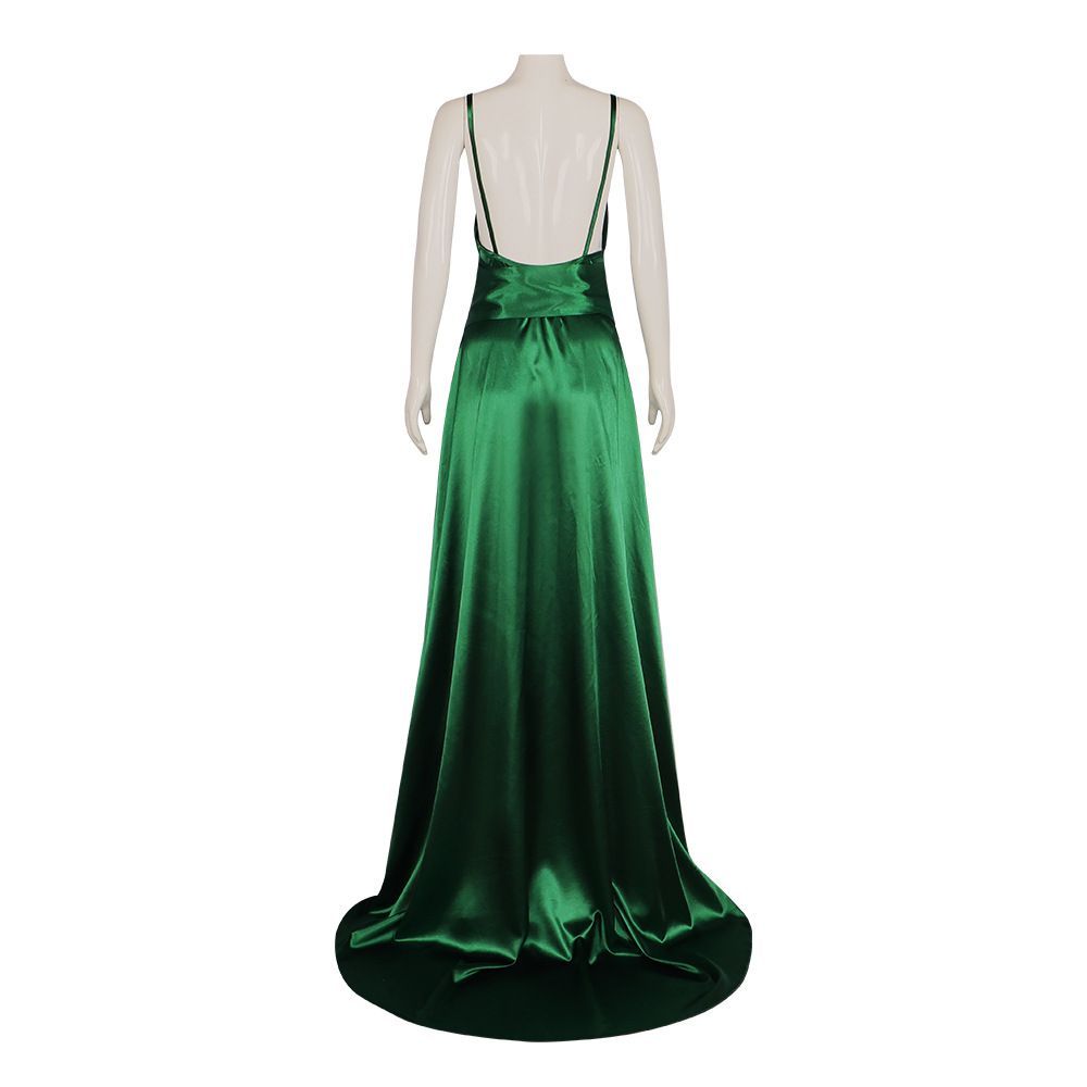 ชุดเดรสผ้าซาตินสีเขียวมรกต ดีไ - Evening Gown บทวิจารณ์และราคา