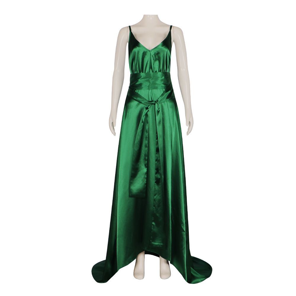 ชุดเดรสผ้าซาตินสีเขียวมรกต ดีไ - Evening Gown บทวิจารณ์และราคา