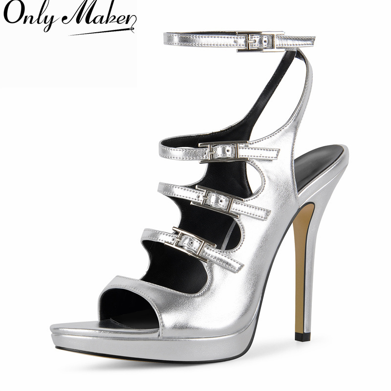 Onlymaker รองเท้าส้นสูงสีเงินส - Formal Dress บทวิจารณ์และราคา